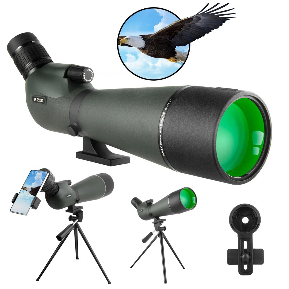 Professional Bird-Watching Scope 25-75X80 Waterproof Large-Diamet