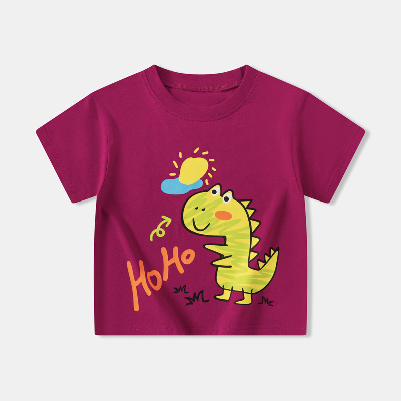 Betop ropa para niños coreanos camiseta de manga corta para niños verano dinosaurio niño bebé ropa de media manga transfronteriza suelta al por mayor