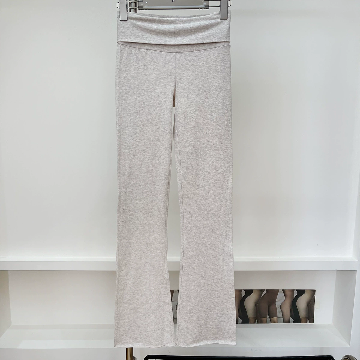 Туника в одном стиле Skims Cotton Jersey 여성 высокий пояс casual брюки slim hot girl folded waist bootcut pants
