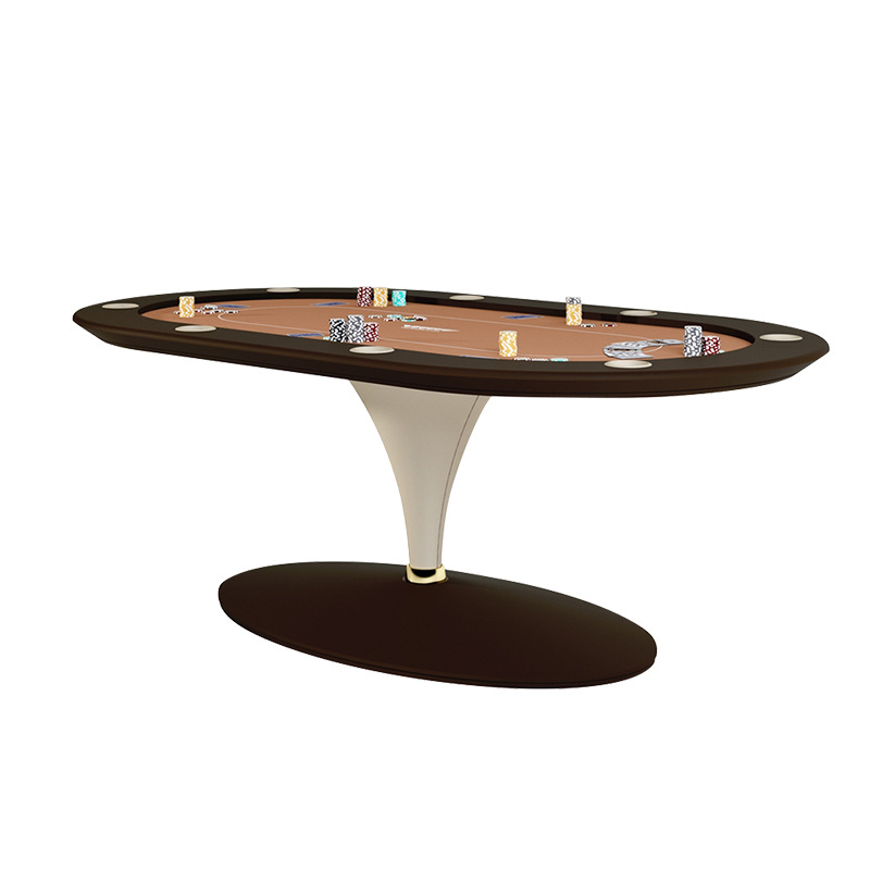 Texas Poker Table Oval High-end Entertainment Club Club Mesa de seis posiciones Sala de ajedrez Ventas directas de fábrica