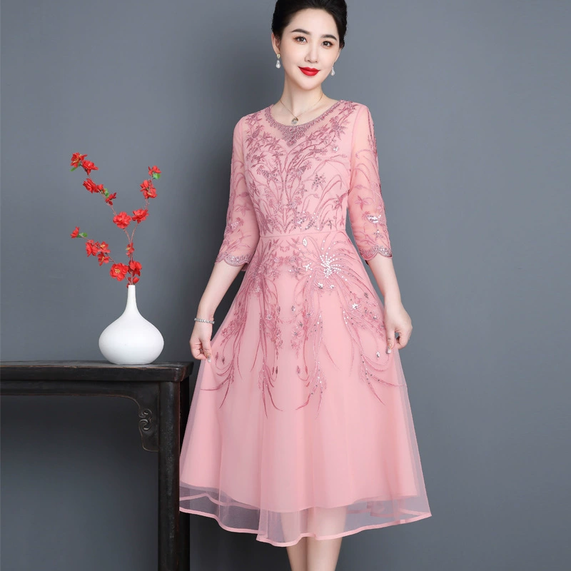 2023 весна Элегантная вышивка новой матери Xi платье свекрови свадебное платье поколение волос