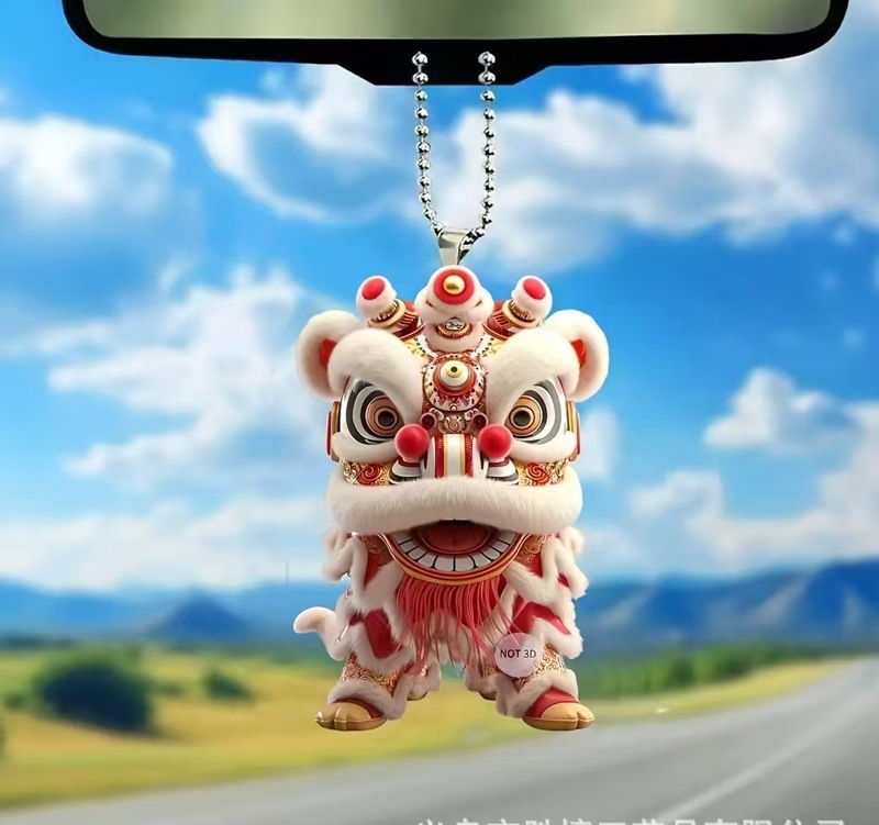 2025款中国风醒狮亚克力钥匙扣箱包车载招财挂饰挂件随身携带|undefined