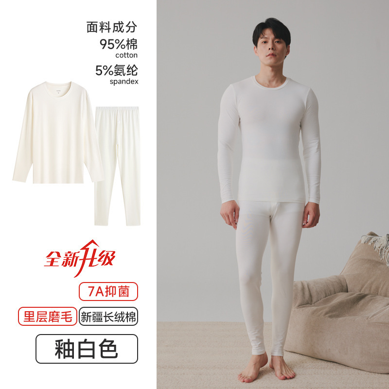 秋の服の秋のズボンの純綿の男女の丸首のスーツのカップルの薄いタイプの抗菌の大きいサイズの純綿の保温の下着の冬の卸売り|undefined