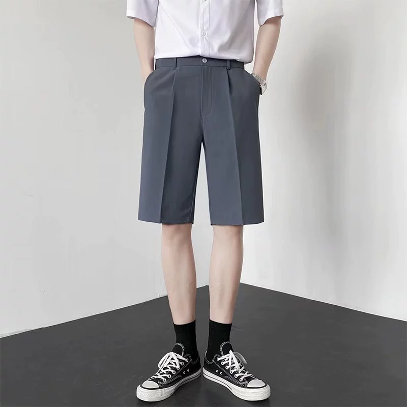 Костюм-шорты мужские летние тонкие свободные верхняя одежда брюки сплошной цвет Повседневный костюм брюки мужские брюки погружения брюки