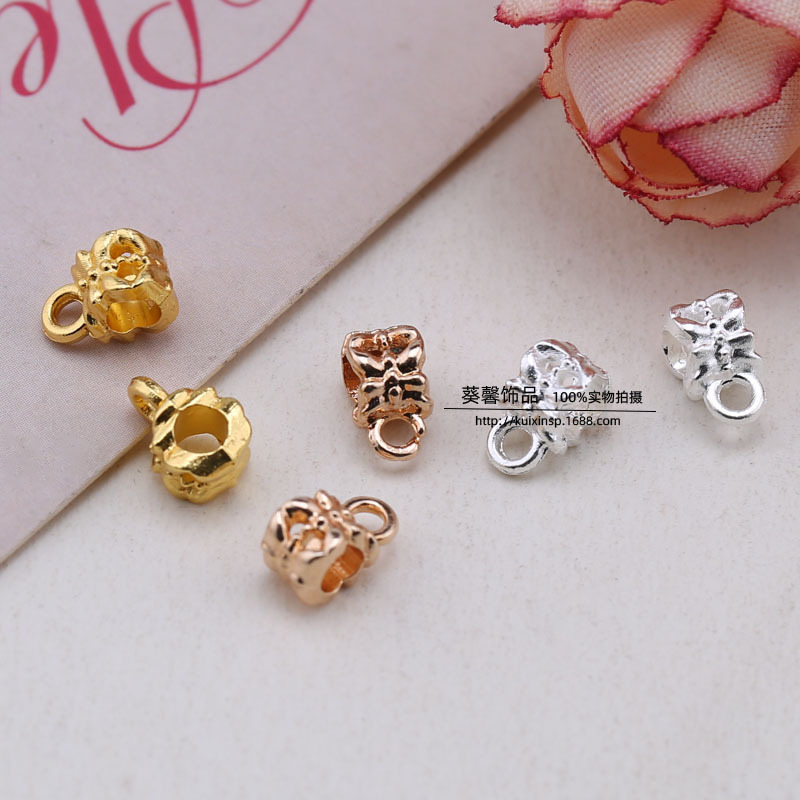 DIY饰品配件 古风材料 新款小三通合金通孔挂件4.5x8mm