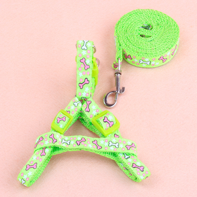 Cuerda de tracción para mascotas, correa para el pecho, pequeño y mediano Teddy Corgi, gato y perro paseando, juego de cuerda de tracción telescópica, impresión en forma de trabajo