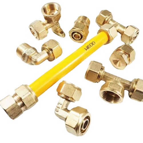 1216 Aluminum-Plastic Pipe Copper Fitting 4/4 Direct Bend Tee Solar Water Heater Accessory