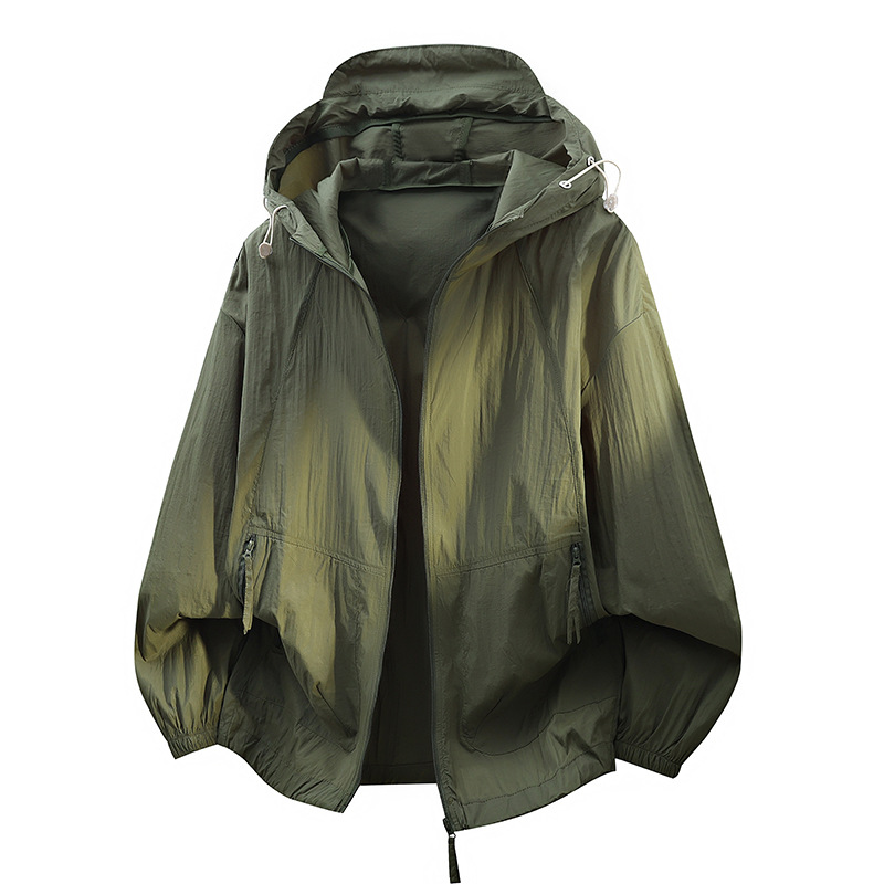 Chaqueta de protección solar de seda de hielo para hombres de verano, chaqueta de secado rápido, chaqueta de pesca al aire libre, chaqueta de piel de protección solar para hombres