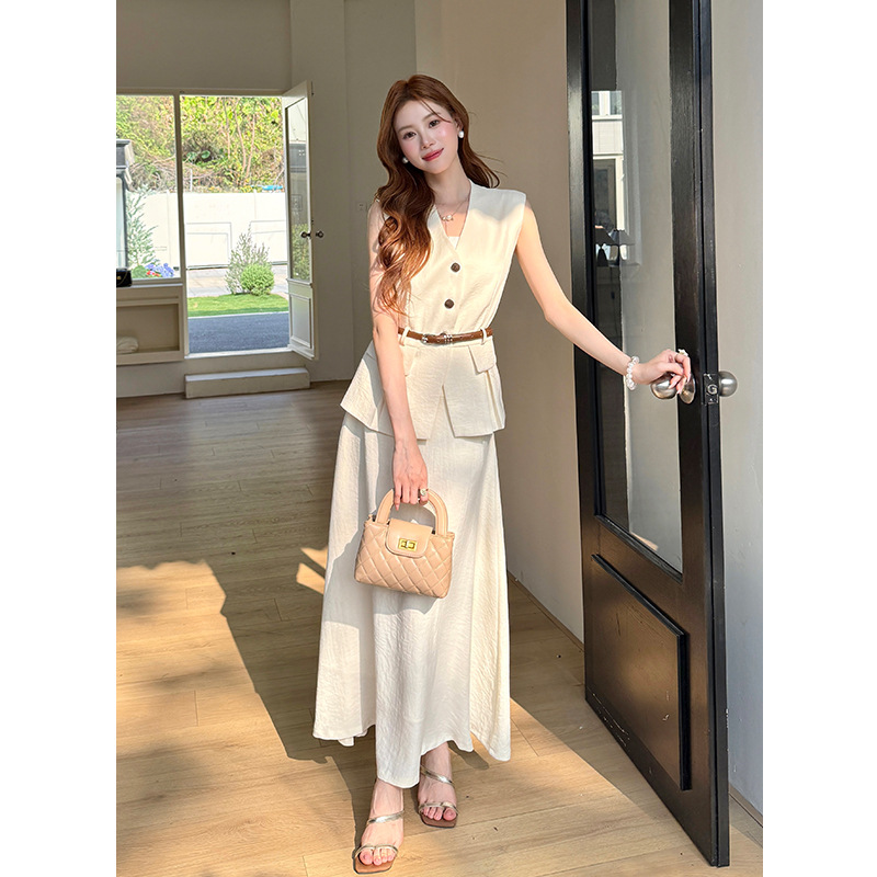 Summer solid vest sleevless