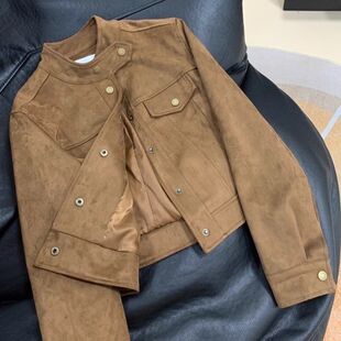 Short Deerskin Velvet Coat Women's Spring and Autumn New Fashionable Popular Little Sense Jacket Top