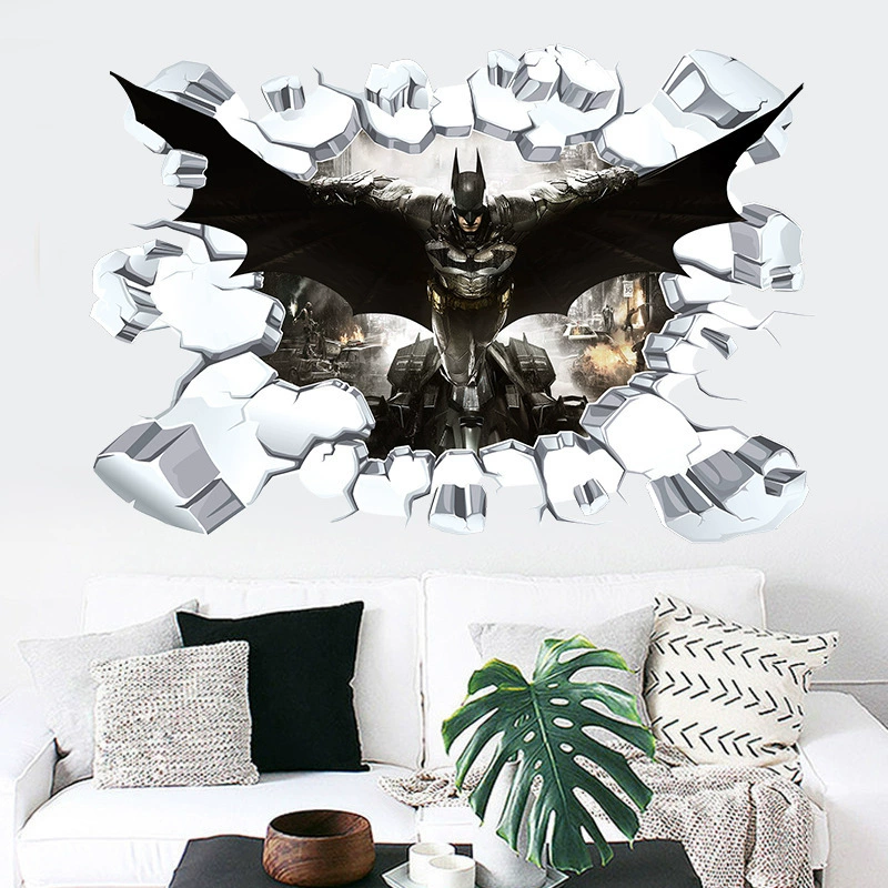 Marvel 3D Мстители настенная наклейка через стену Халк гостиная спальня фон декоративная трансграничная наклейка стены самоклеящаяся