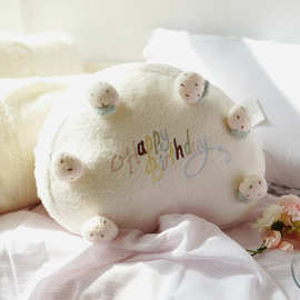 生日特别款蛋糕抱枕羽毛纱蛋糕靠垫家居装饰柔滑立体小草莓女礼物