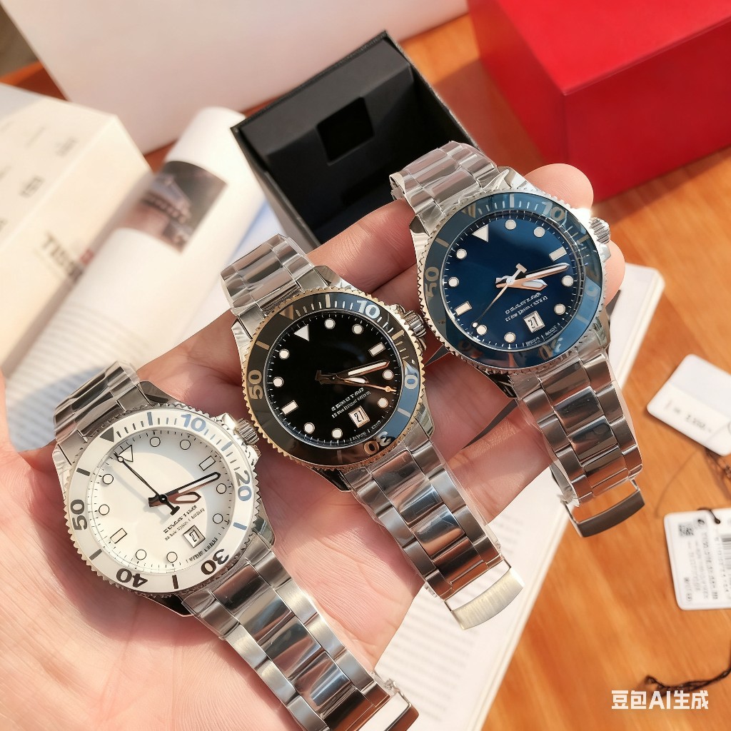 Starfish T120.210 Quartz Men's 40mm Women's Watch Stainless Steel Strap Luminous Waterproof Ceramic Ring Watch