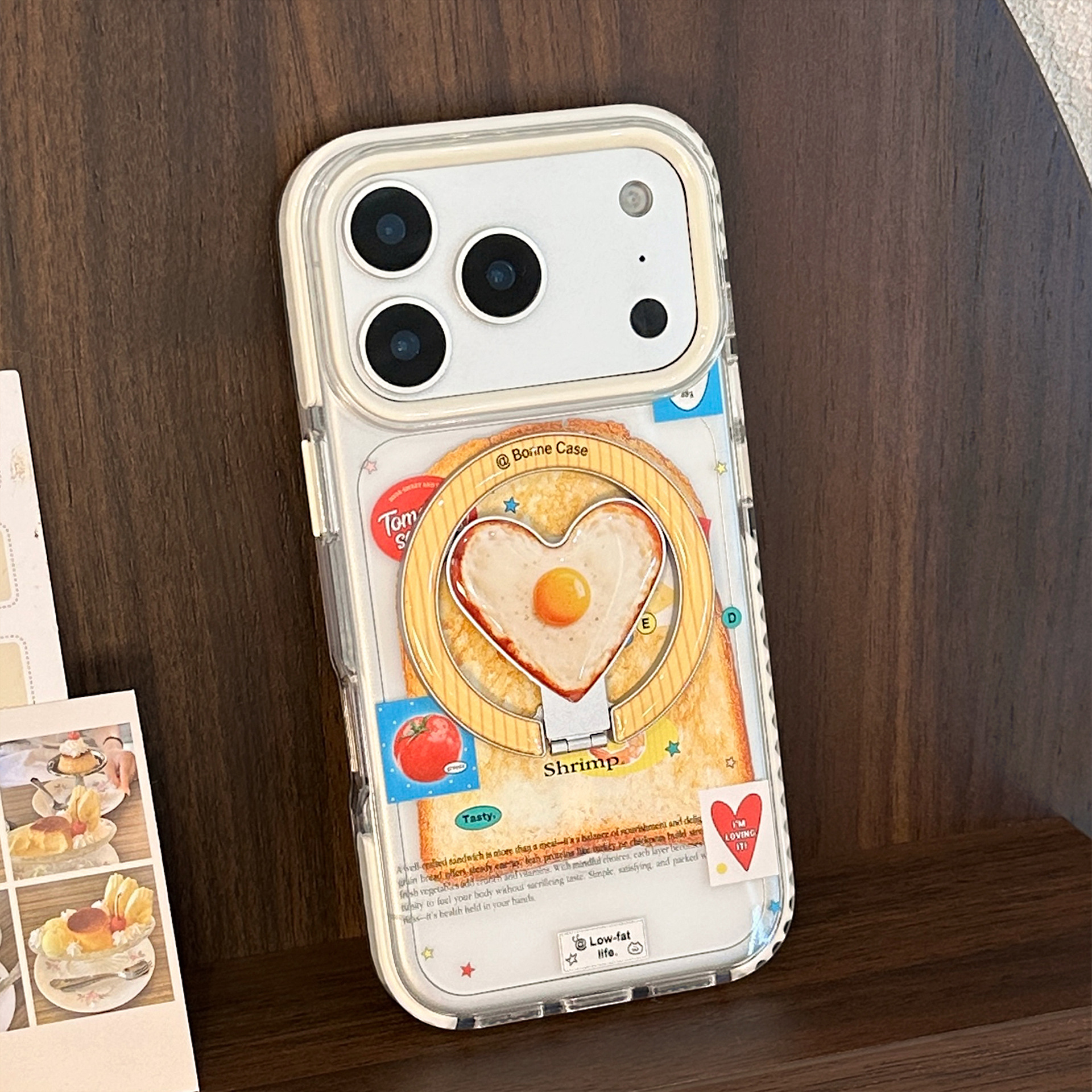 Magnetic Transparent Phone Case With Fried Egg Design For Iphone_voghion.com