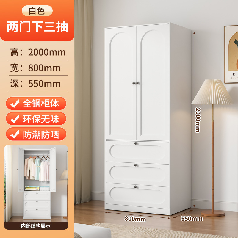 加厚钢制衣柜家用卧室简易组装欧式2025新款金属三门大衣橱小户型|undefined