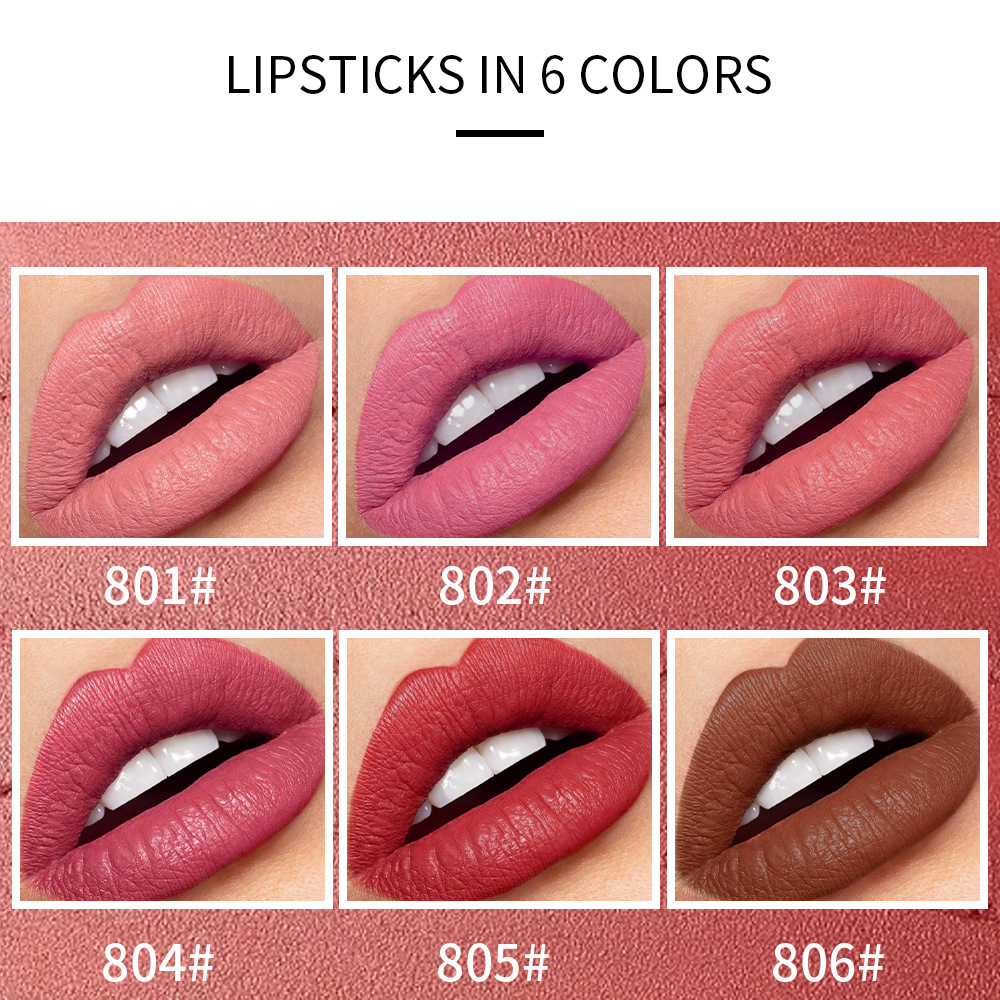 Colored Natural Long Lasting Velvet Beauty Matte Waterproof Lipstick display picture 2