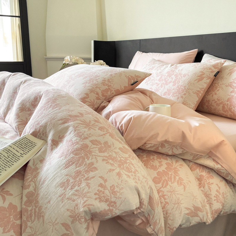 Luxury Cotton Bed Sheet Set For Master Bedroom Bed Skirt_voghion.com