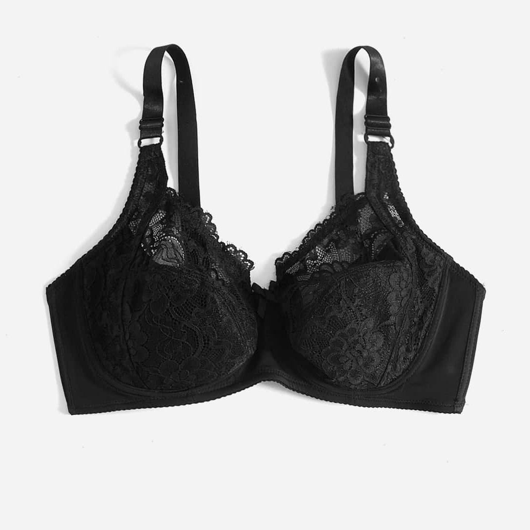 Large size set lace and sexy women's underwear gathered with top support bra 38-48D_voghion.com