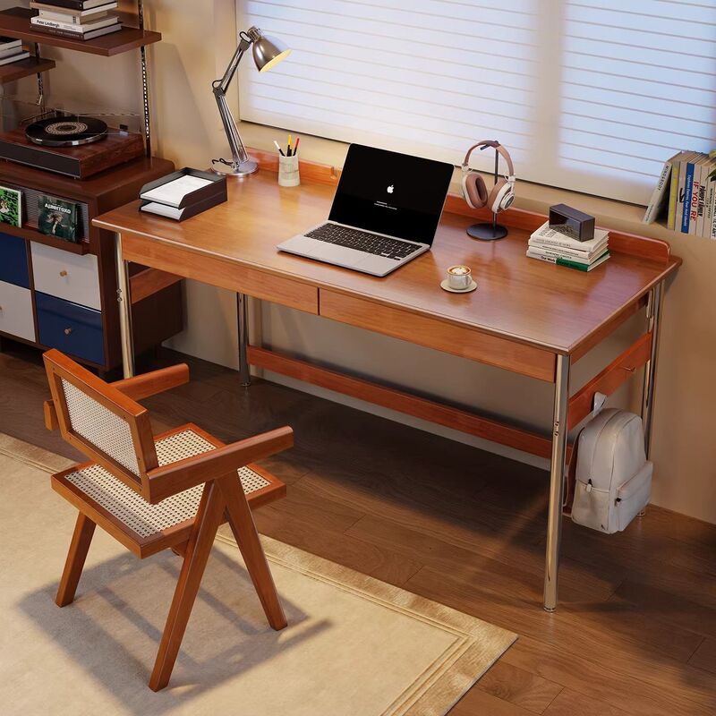 Medieval Style Solid Wood Desk, Small Apartment Home Desk, Student Writing Desk, Simple Japanese Style Office Desk, Work Desk