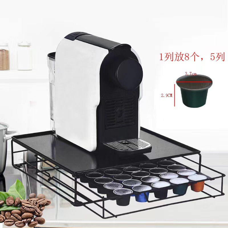 Nespresso Glass Coffee Capsule Storage Box Drawer-Type Storage Box for 40 Capsules