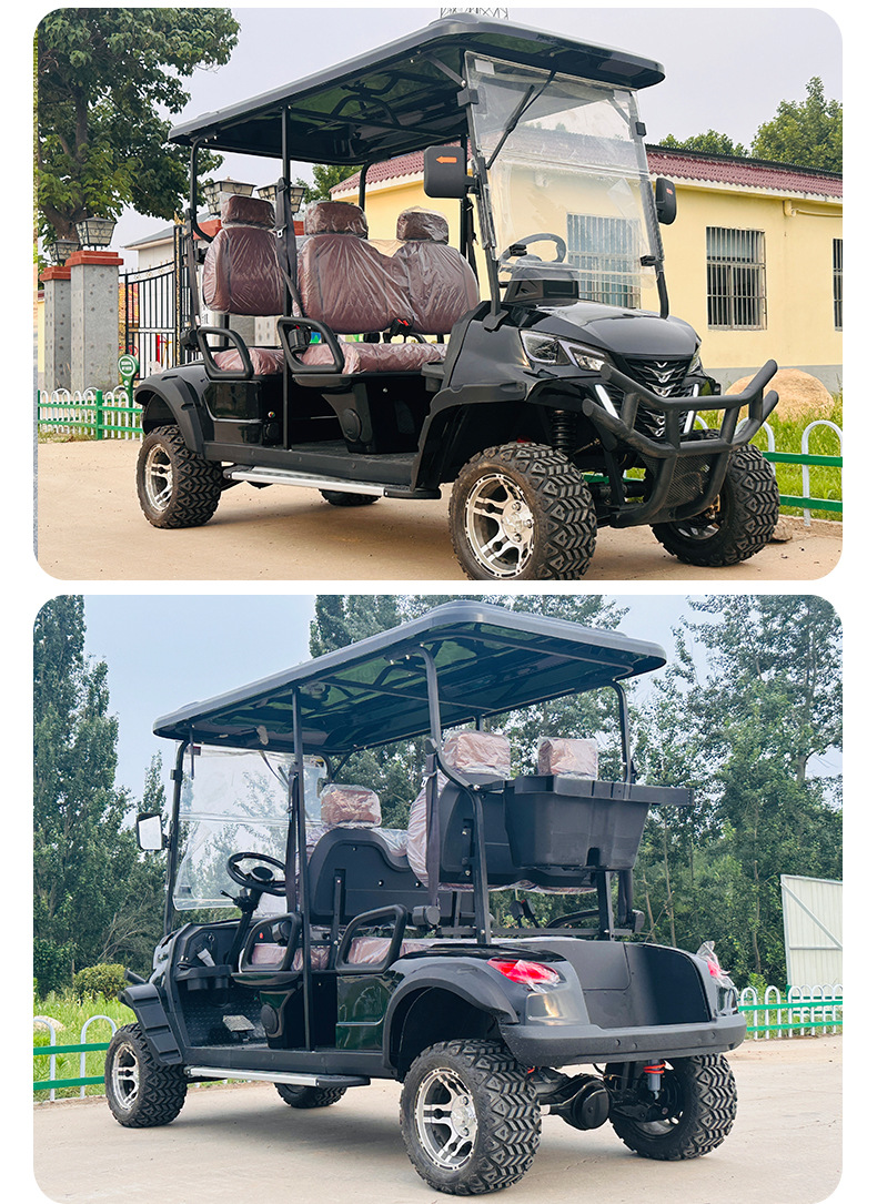 Electric Golf Cart, Tourist Attraction Four-Wheel Sightseeing Vehicle, Factory Direct Sales, Foreign Trade Export, 4-Seater, Cross-Border