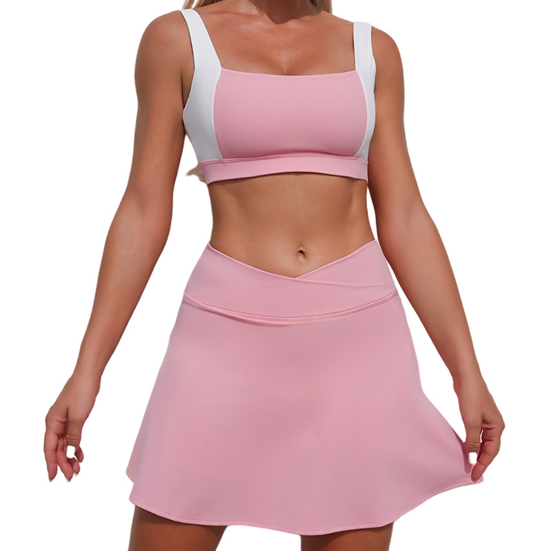 Nuevo chaleco deportivo transfronterizo de retroceso de color, mujeres, Europa y Estados Unidos, fitness, ropa de yoga, ropa apretada para mujeres.