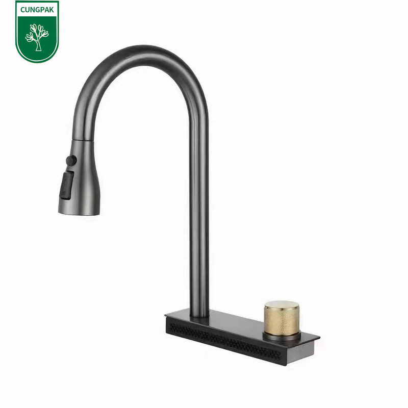 Flying rain single hole faucet net red on and off the table waterfall stainless steel kitchen faucet sink vegetable basin wholesale