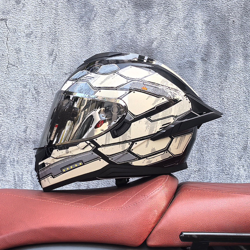 Casco integral transfronterizo DOT de la versión mejorada de LVS con doble lente para hombres, casco de seguridad universal para todas las estaciones para motociclistas femeninas, casco de motocicleta con doble lente.