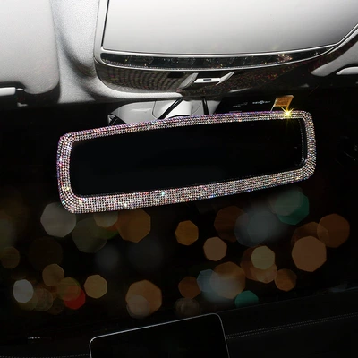 Sun visor rearview mirror: Cover, Car Reversing Mirror Decoration