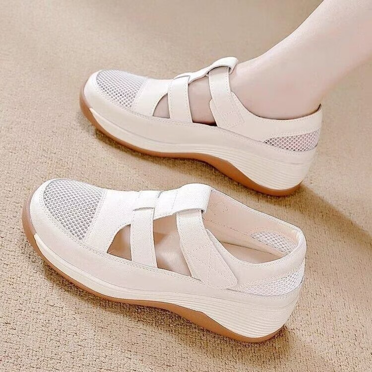Brand Breathable Sandals for Women 2026 Spring and Summer New Style Mesh Thick-Soled Hollow-Out Shoes Soft-Soled Closed-Toe Roman Sandals Brand Breathable Sandals for Women 2026 Spring and Summer New Style Mesh Thick-Soled Hollow-Out Shoes Soft-Soled Closed-Toe Roman Sandals