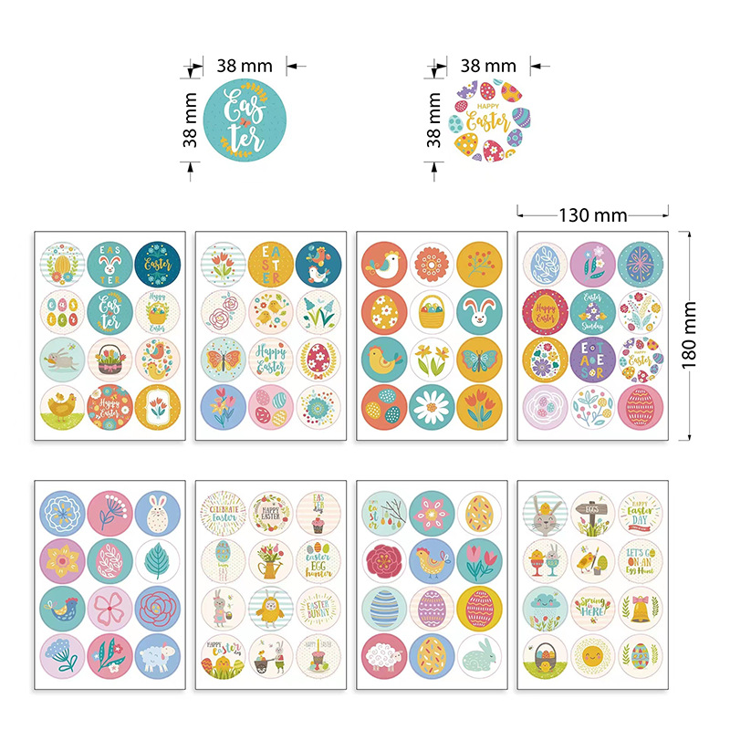 2023新款亚马逊兔子彩蛋小鸡HAPPY EASTER复活节贴纸