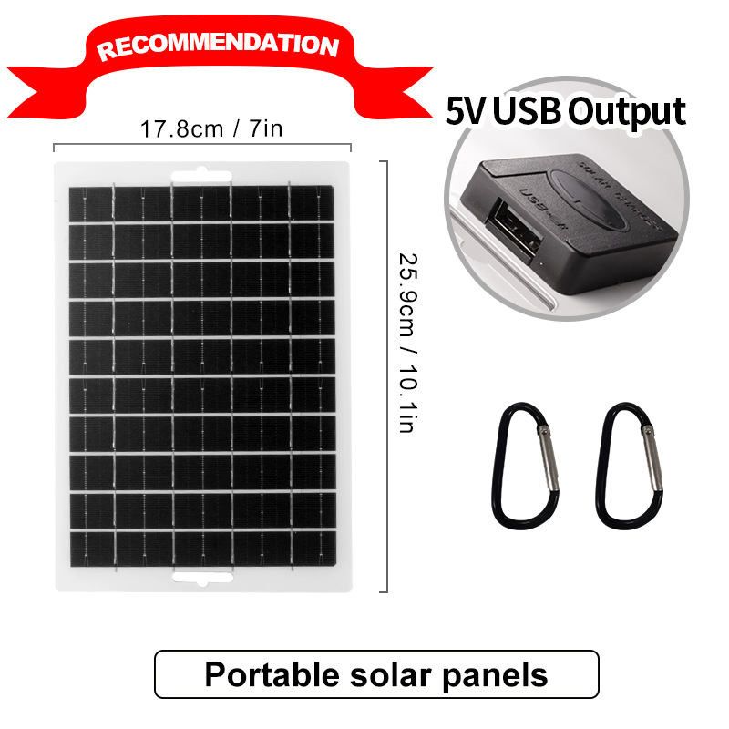 Solar USB charging board outdoor camping mobile phone mobile power charger flexible photovoltaic panel 5V36810W