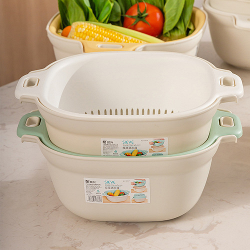 Zhenxing thickened double-layer drain basket large and small plastic sink drain screen kitchen drain basket washing fruit basket