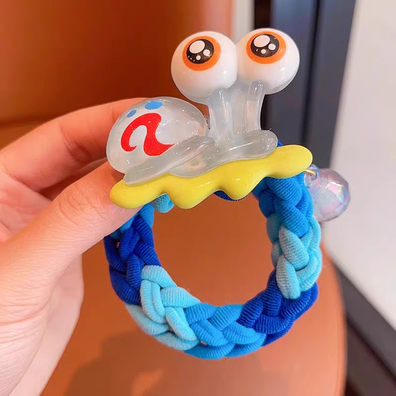 Sanrio colorido tejido de otoño e invierno para niños cuerda de pelo de dibujos animados linda chica banda de goma tocado alto elástico diadema duradera