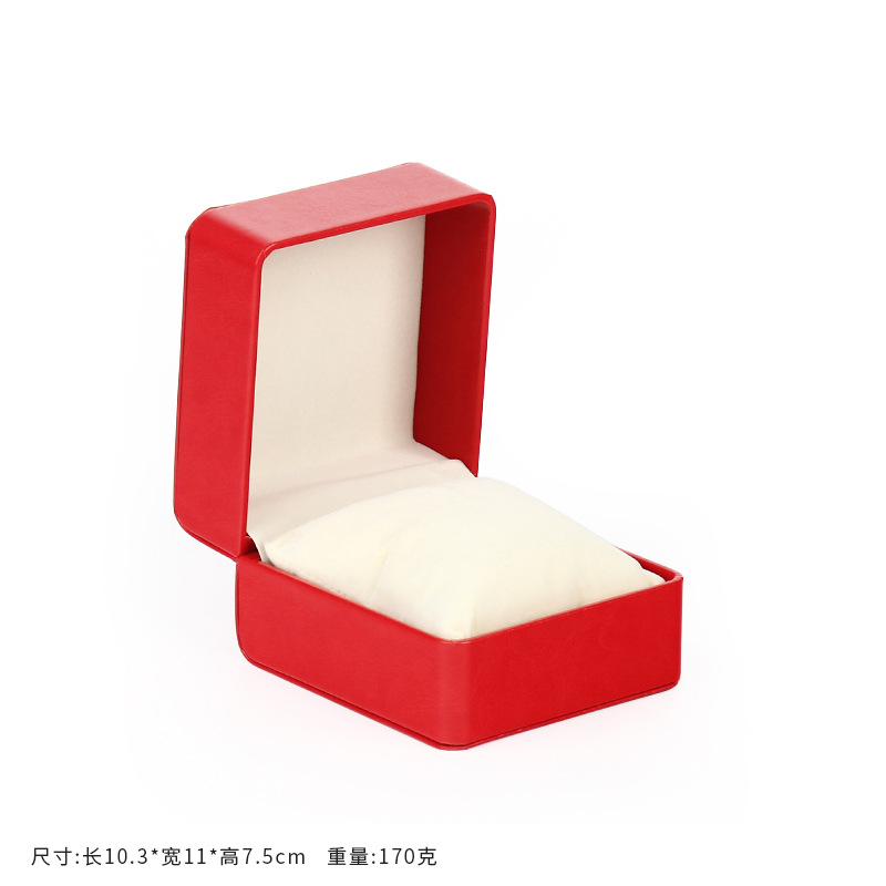 Caja redondeada de cuero PU para reloj, caja de almacenamiento para exhibición de reloj cepillado, caja de embalaje para reloj con tapa, lista para la venta