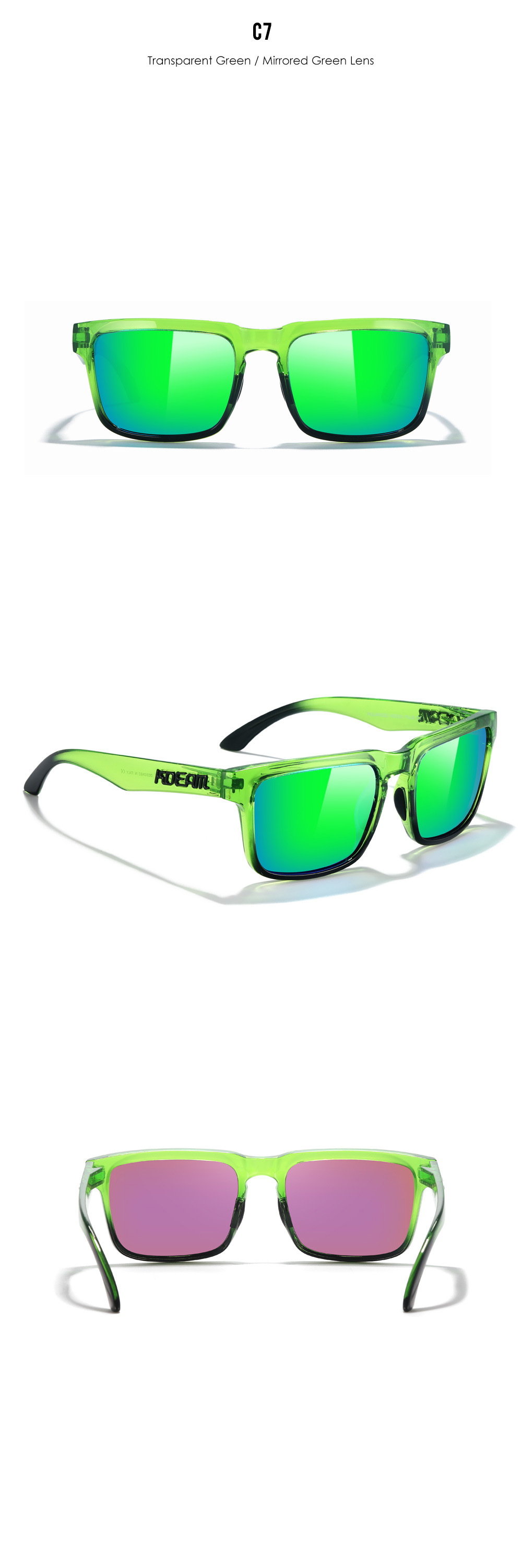 Casual Color Block Tac Square Full Frame Sports Sunglasses display picture 21