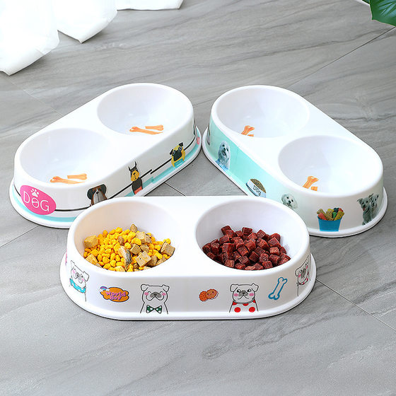 Spot manufacturers wholesale HAVO melamine Oval double bowl color economy pet cat dog bowl Bowl dog bowl