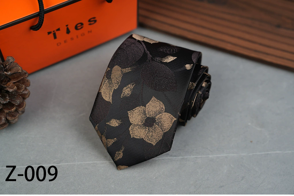 Retro Flowered Tie, Classic Leisure Accessory, 8 cm Width, Patterned Jacquard