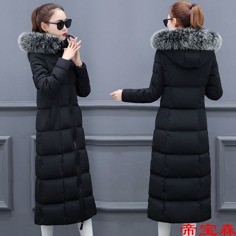 Anti-quarter sales 2022 Autumn and winter new pattern Korean Edition Hair collar have more cash than can be accounted for Overknee thickening keep warm Cotton cotton-padded clothes coat