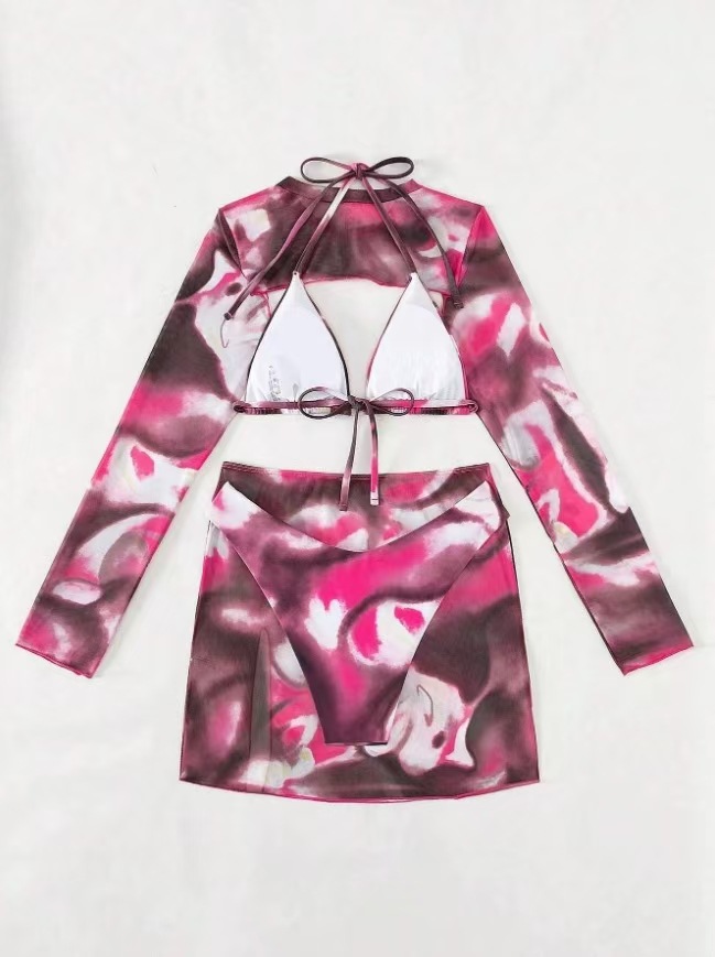 Women's Sexy Solid Color 3 Pieces Set Bikinis Swimwear display picture 6