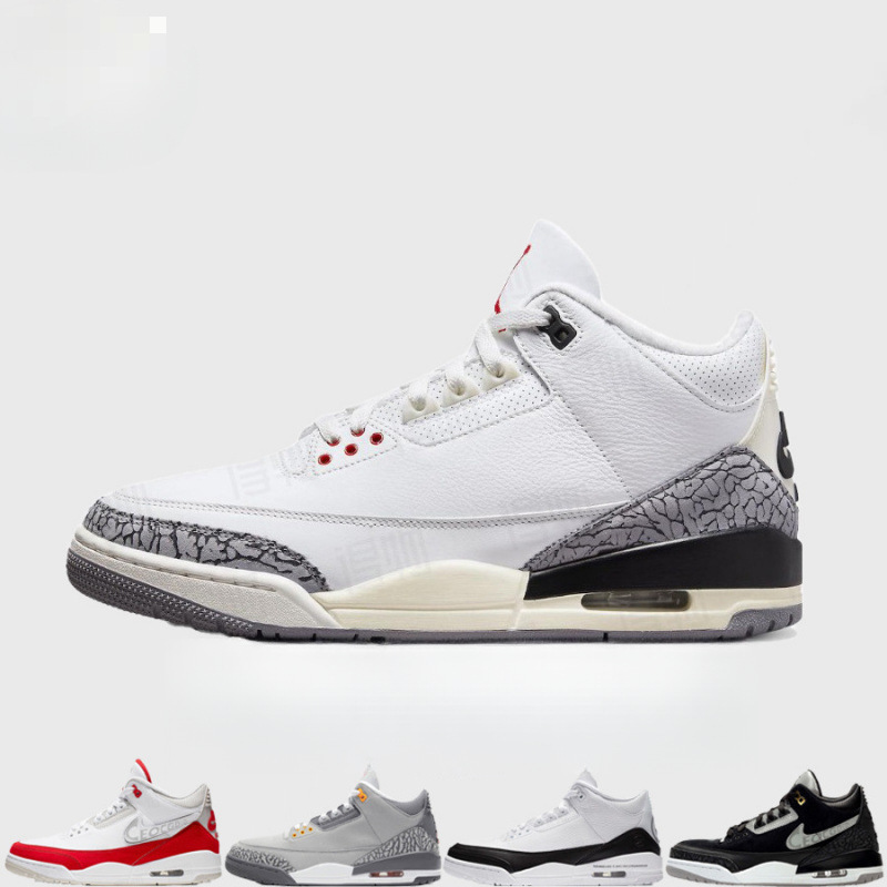 Breathable Genuine Leather Crackle-Patterned Aj3 Retro Trendy Casual Style Daily Street Wear Competitive Outfit Trendy Basketball Shoes Breathable Genuine Leather Crackle-Patterned Aj3 Retro Trendy Casual Style Daily Street Wear Competitive Outfit Trendy Basketball Shoes