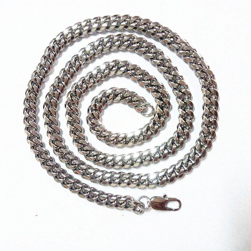 Titanium gecodeerde Cubaanse ronde grondketting, hiphop roestvrijstalen ketting, mannelijke grove sieraden, vrouwelijke high-end_voghion.com