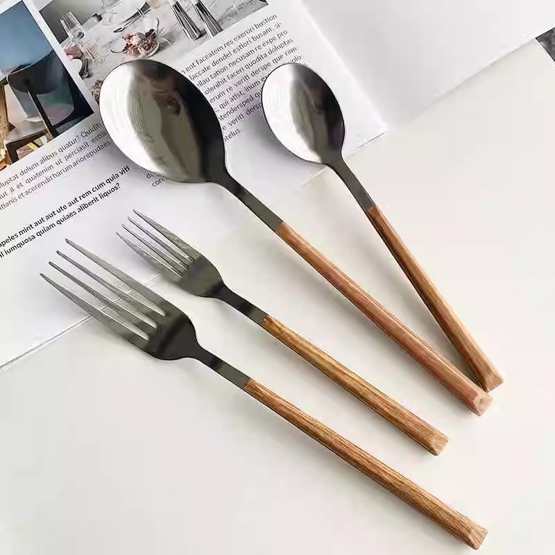 ステンレススプーンフォーク洋食スプーンお食事スプーン子供用デザートスプーンフォークins风家庭用韩式长柄食器|undefined