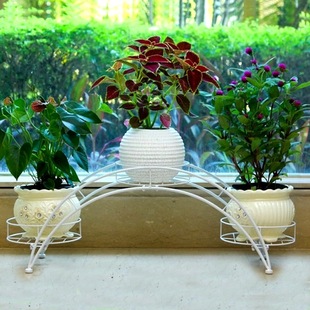 Arch Flower Rack Creative Shape Floor-Standing Balcony Iron Living Room Bay Window Flower Pot Window Sill Indoor Storage Rack Display Rack