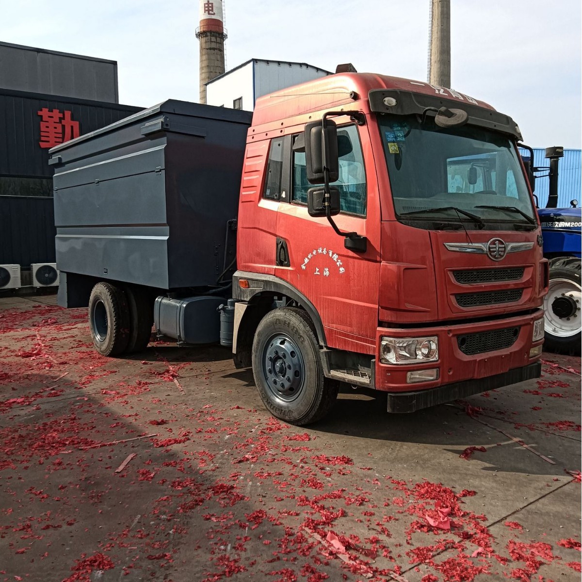 大容量车厢 消解石灰洒布车 8方灰料粉料撒布机 撒布均匀铺灰车