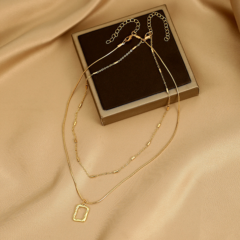 Fashion Solid Color Alloy Plating Womenu0027S Layered Necklaces