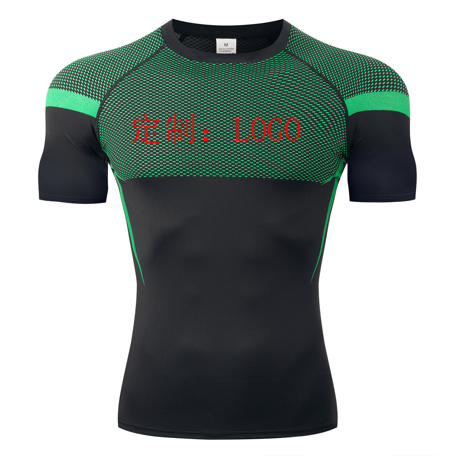 GYM Europa y América hombre moda compresión de cuello redondo camiseta de secado rápido apretada transpiración fitness correr camiseta deportiva de manga larga