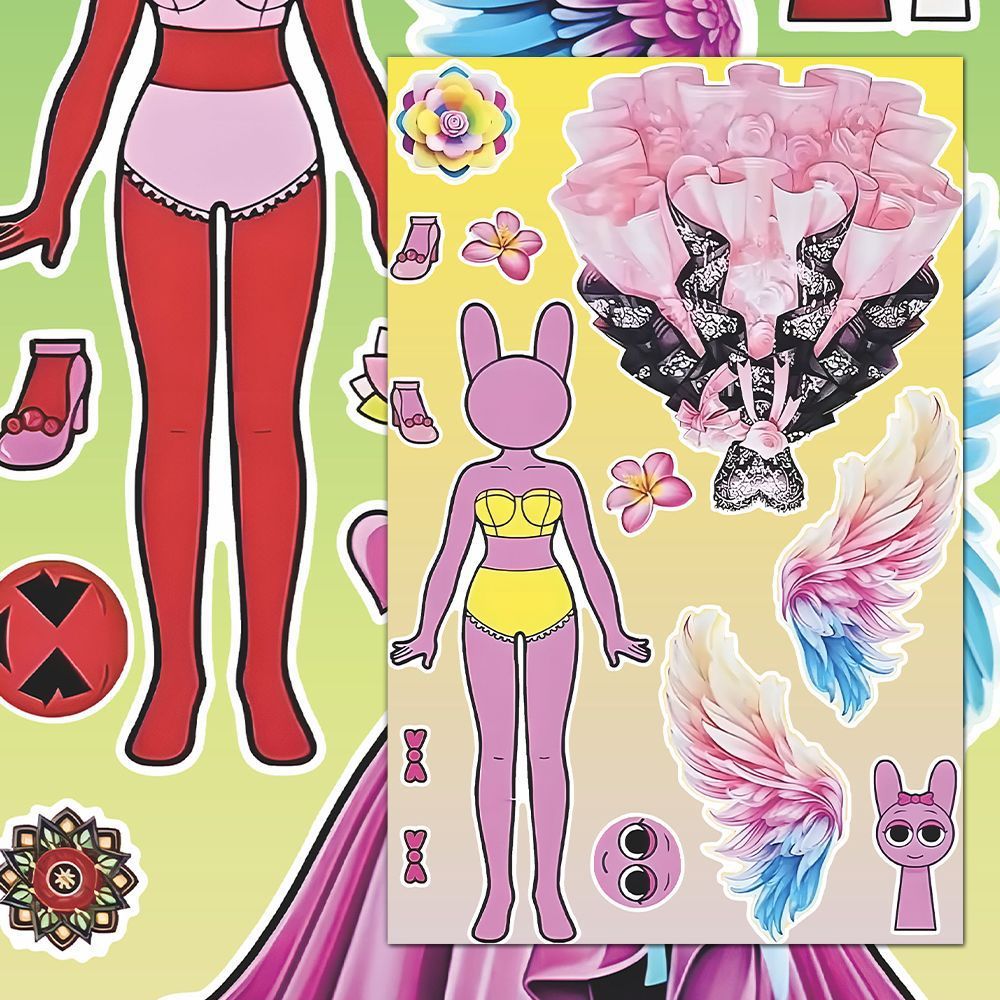 Actualización HD] Rhythm Box vestido de princesa cambio de pegatinas para niños puzzle creativo divertido material collage pegatinas