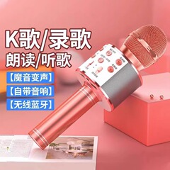 手机全民K歌ws-858直播无线蓝牙音响话筒一体儿童KTV家庭用麦