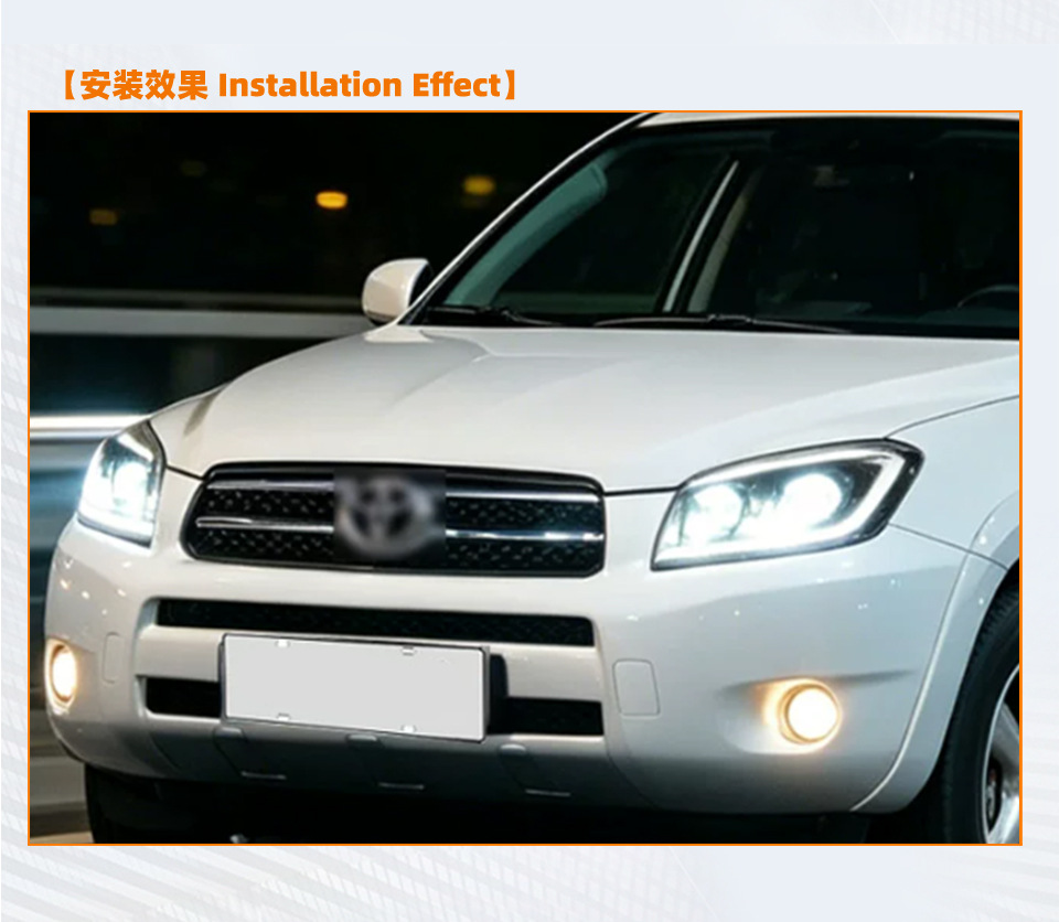 Compatible with Toyota RAV4 headlight assembly 09-12 models, Rongfang LED modified lights, dual lens car daytime running lights and turn signals